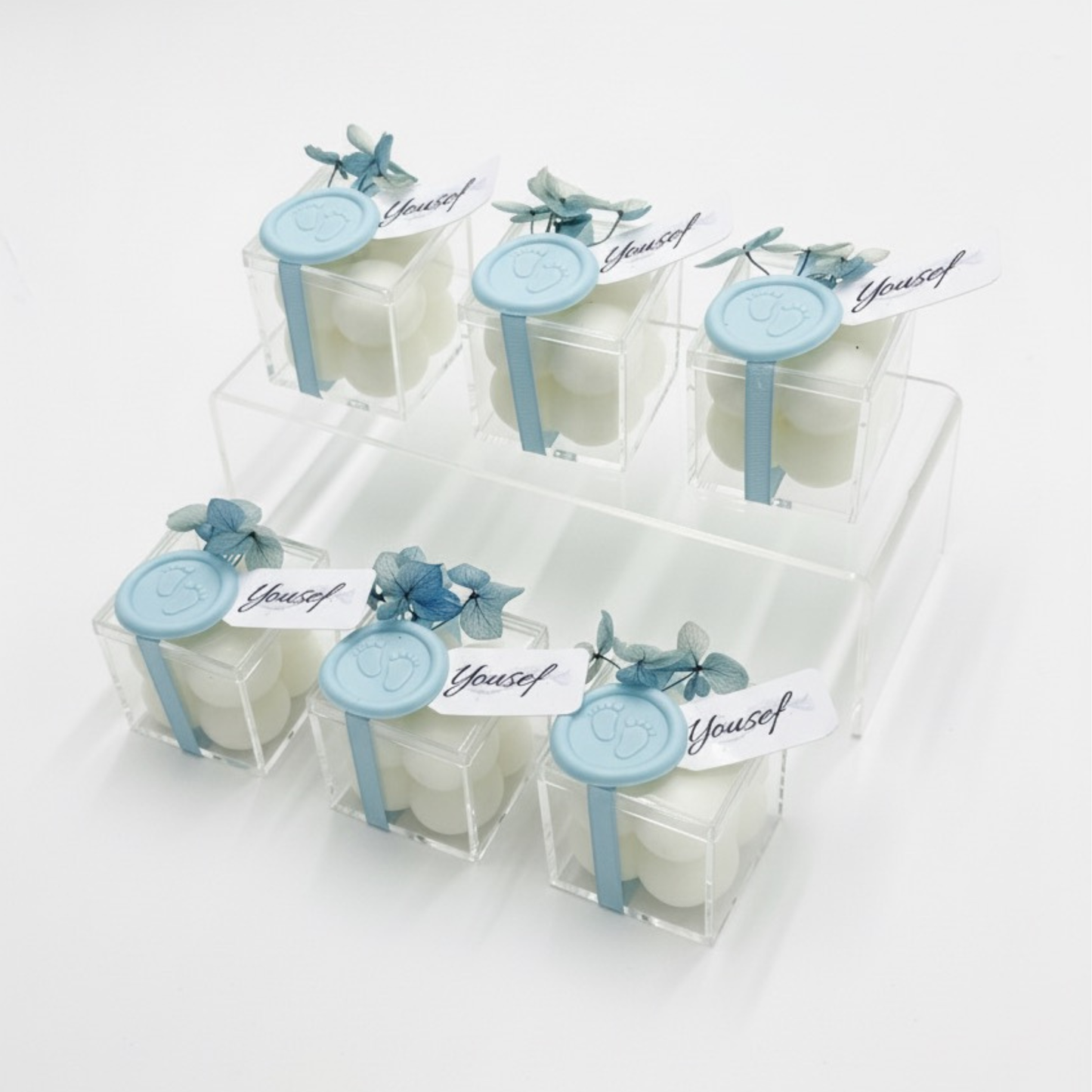 Bubble candle , blue color