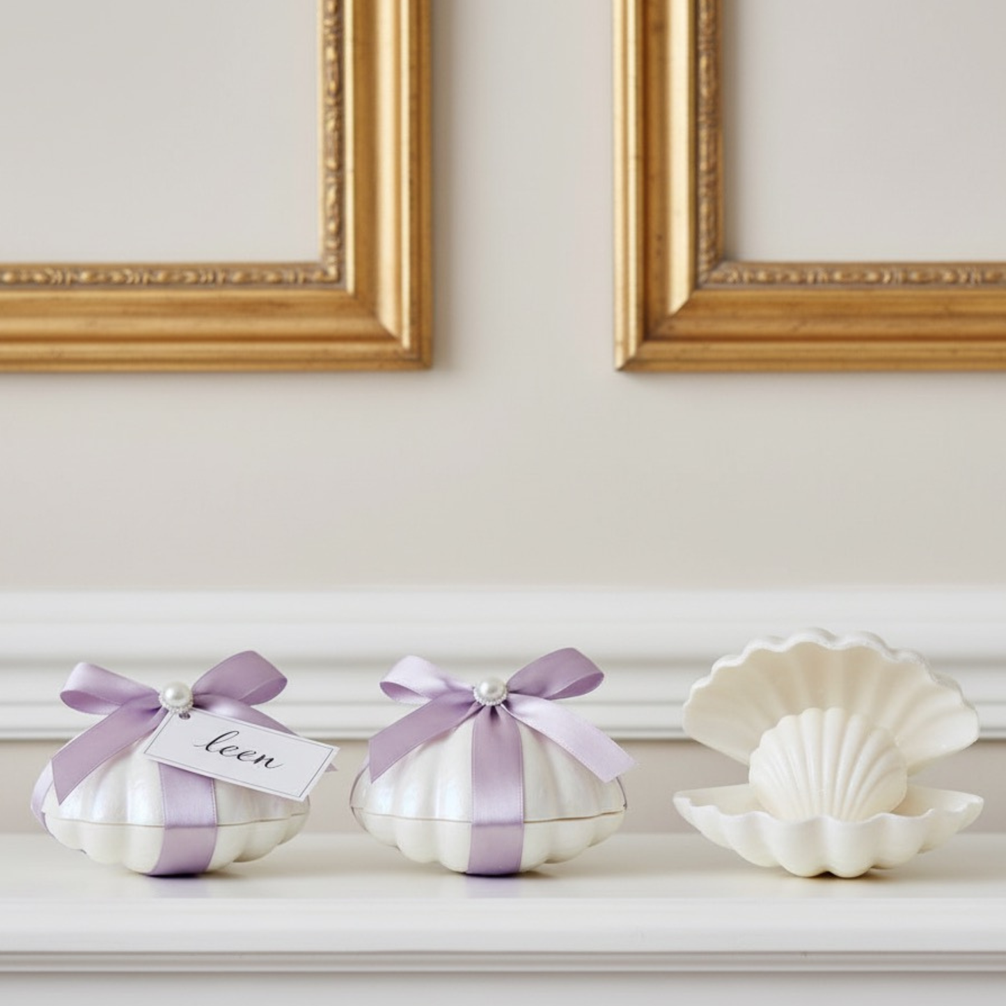 Personalized Seashell Candle Favor