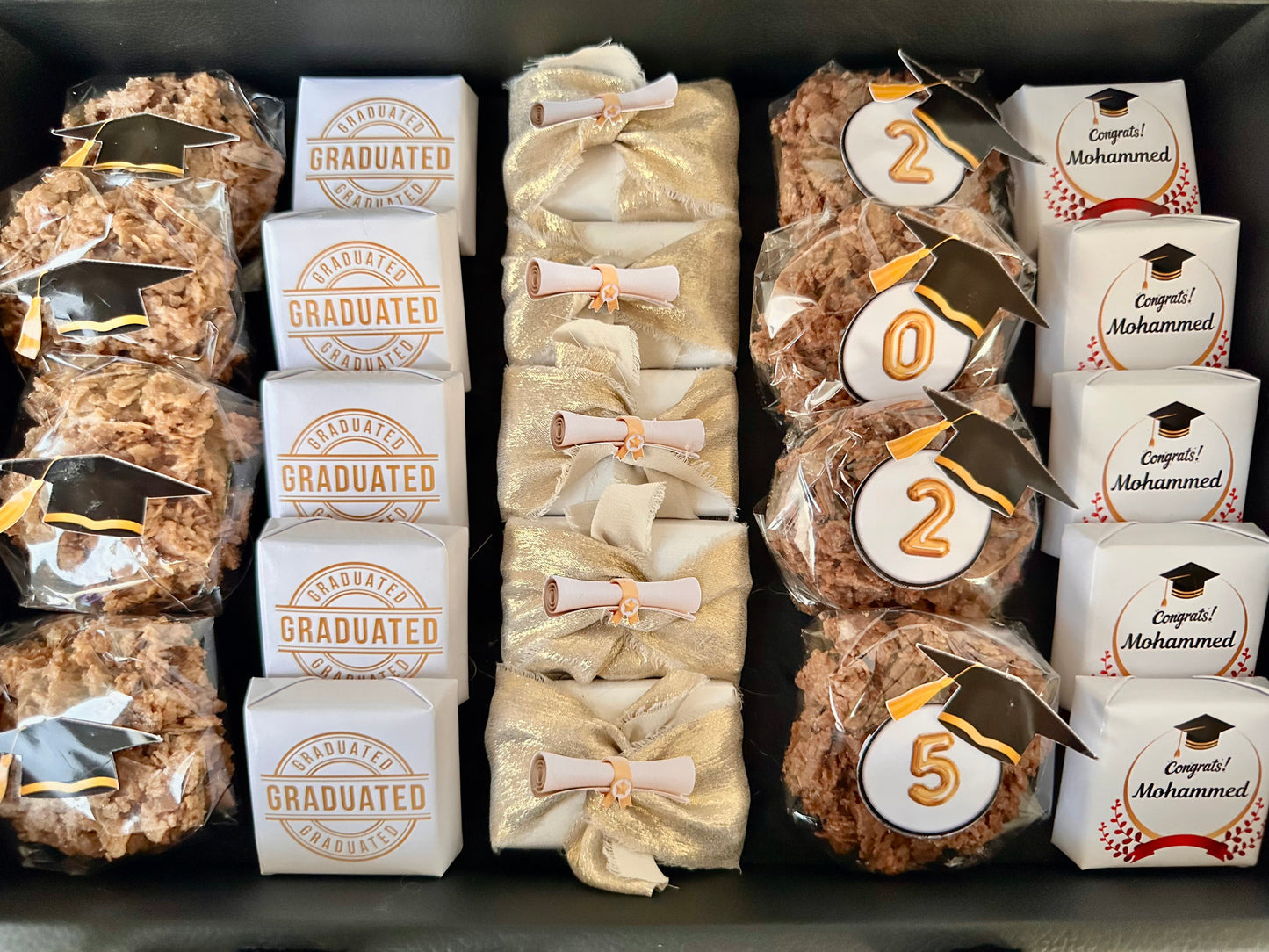 Graduation chocolate leather tray