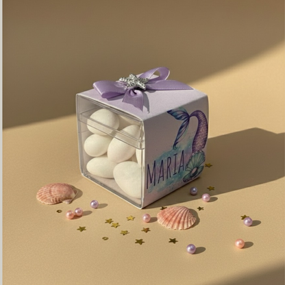 Personalized Acrylic Almond Dragees Favor Box