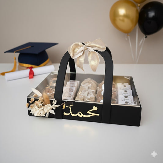 Graduation chocolate leather tray