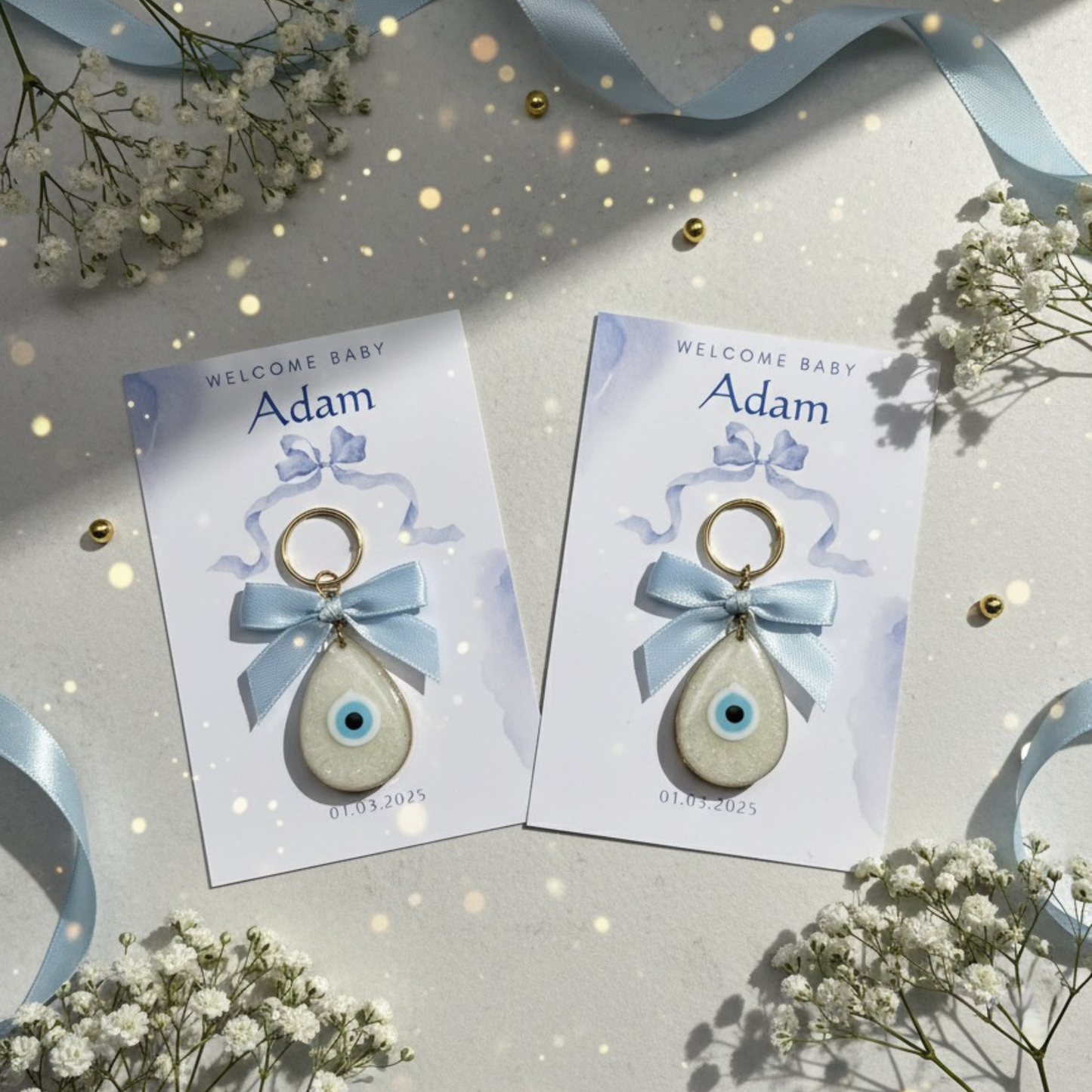 Custom Resin Keychain with Personalized Card