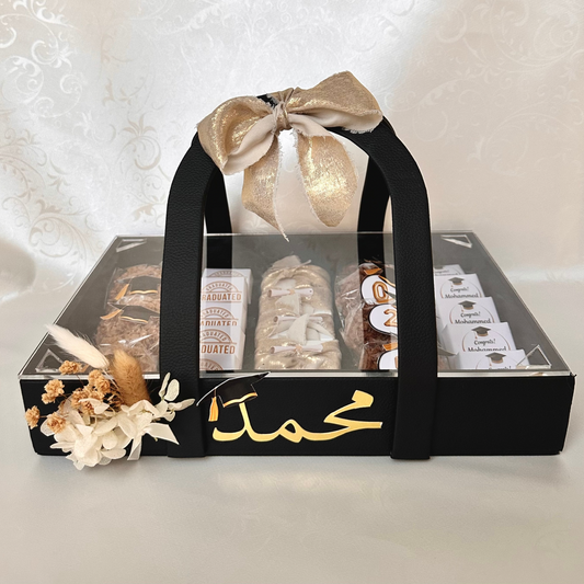 Graduation chocolate leather tray